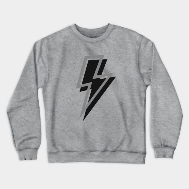 Grey and Black Lightning Bolts Crewneck Sweatshirt by OneThreeSix